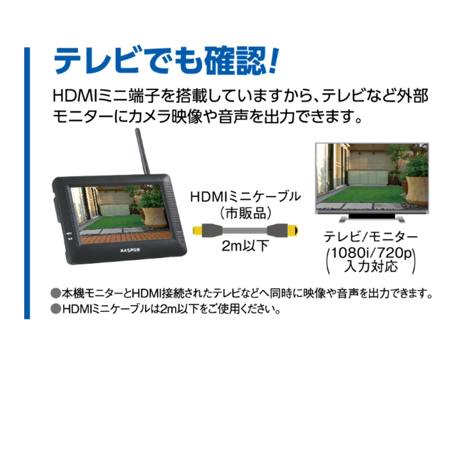 モニター：ブラック、カメラ：ホワイト